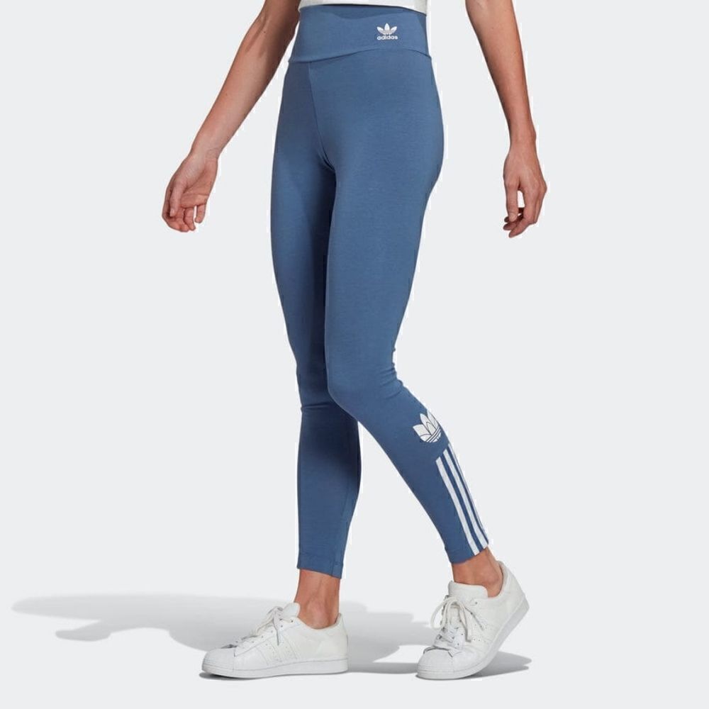 Adidas Originals Adicolor 3D Trefoil Logo Women's Blue Leggings Tights Pants New